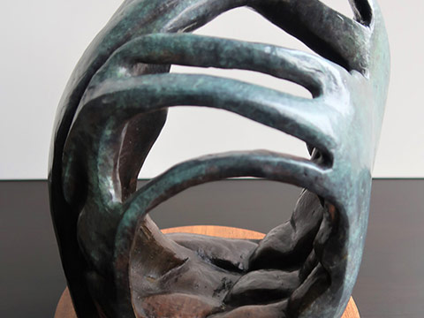 Looking Through - Bronze Sculpture