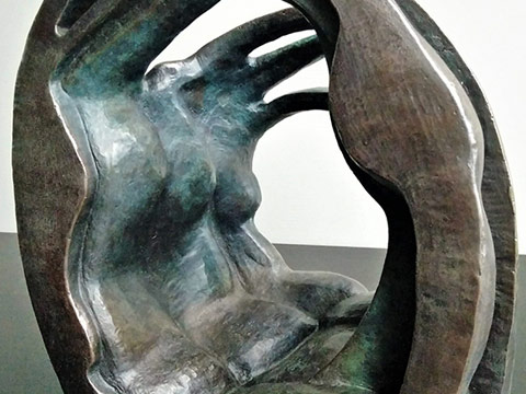 Looking Through - Bronze Sculpture