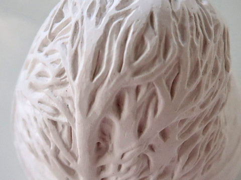 Plaster carving tree relief